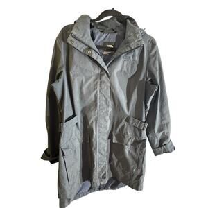 Vtg Y2K The North Face Women L Tomales Bay Hooded Rain Jacket Sedona Sage Gray